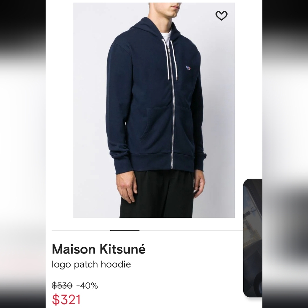 Maison Kitsuné logo patch hoodieMaison Kitsuné full zip hoodie M